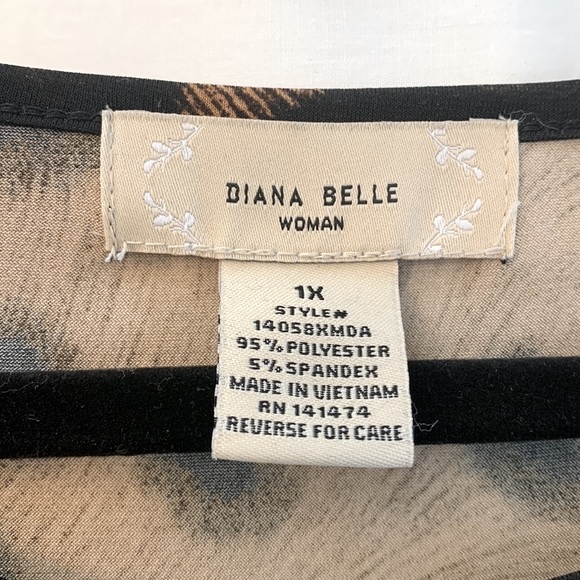 Animal Print Dress Top 1X - Picture 3 of 4